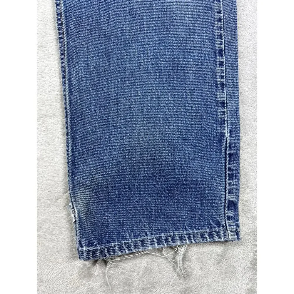 Vintage Levi's 550 Distressed Jeans 38x30 Made in USA Light Wash